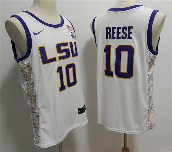 Men's LSU Tigers #10 Angel Reese White Stitched Jersey,We sell and wholesale Men's LSU Tigers #10 Angel Reese White Stitched Jersey on line form chian!